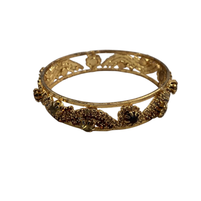 Vintage Womens Bangle Gold Tone with Rhinestones 