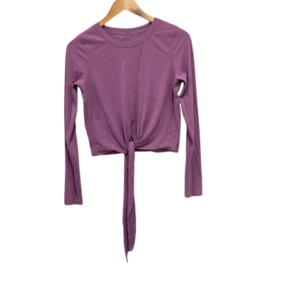  Womens  Size S Tie Long Sleeve Top Purple 