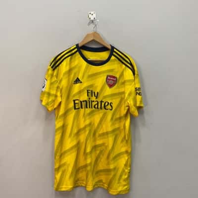 Adidas Arsenal FC  #14 Aubameuang  Mens  Size XL Jersey Blue / Yellow 