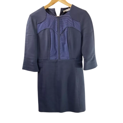 Victoria Beckham Womens  Size One Size Long Sleeve Dress Navy Blue 