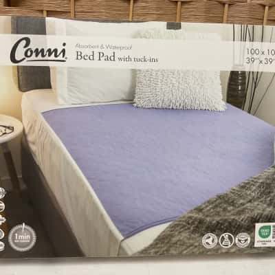 NEW RRP $134.00 CONNI Reusable Bed Pad Single Bed 100cm x 100cm King Single Kids Waterproof Absorbent Unisex Washable Breathable Gift Birthday 
