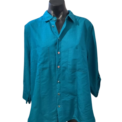 Noni B Womens  Size 16 3/4 Sleeve Shirt Teal 