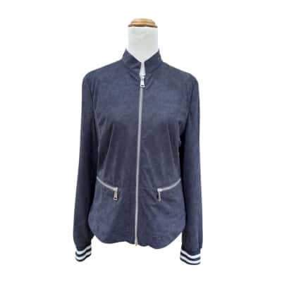  MARC AUREL Womens zip bomber jacket Size 38 Charcoal