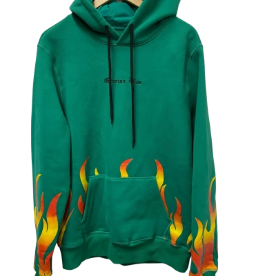 Mens  Gracias Dios Size M Hoodie Green / Orange 
