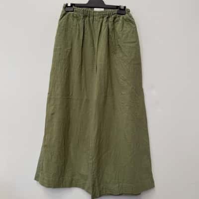 The Lullaby Club Cotton Elasticated Waist Ankle Length Pants Green - S/M 