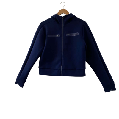 Running Bare Women's Full-Zip Hooded Jacket Size AU12/US8/FR40/EUR38 Navy Blue 