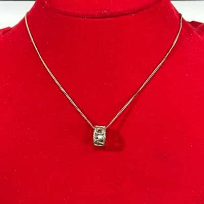  925 Marked Chain Necklace w/ Love Pendant 