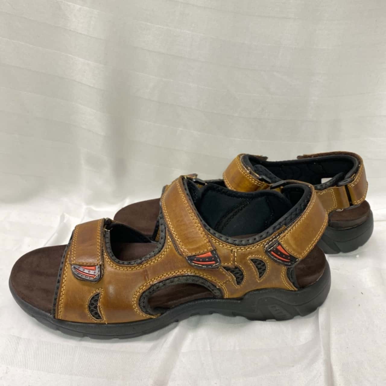 thumbnail image 2 of Men's Handmade Leather Sandals - Sea Brown Comfort Slides (100% Salento®) 2 of 6