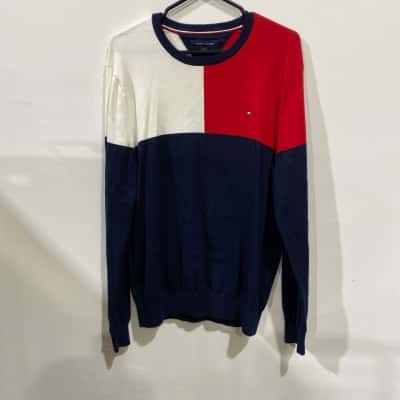 Tommy Hilfiger Mens Blue Cotton Jumper