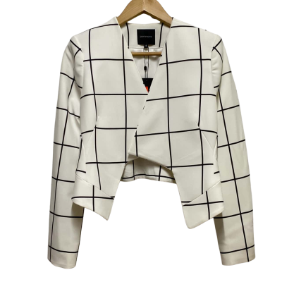 Portmans Womens  Crop Jacket Size 8 White / black strip