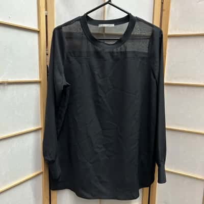 Feathers Womens  Size S Long Sleeve Top Black  