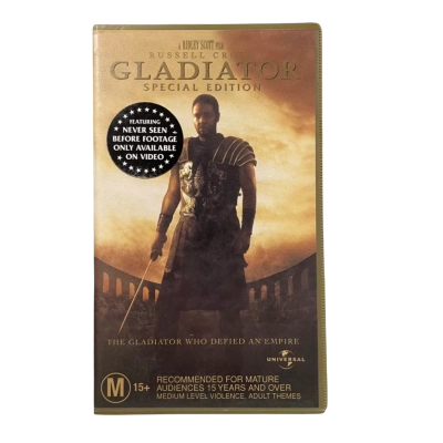 Gladiator Special Edition VHS Tape in Gold Case