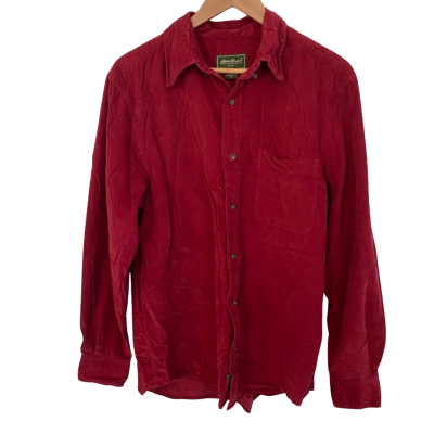 Eddie Bauer Mens  Size M Long Sleeve Shirt Red 
