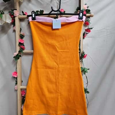 Summi Summi Strapless Orange/Pink Tube Dress Size M RRP $149.00
