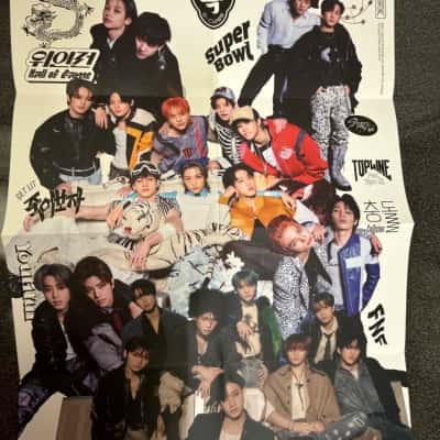 Poster for the K-pop group Stray Kids, specifically promoting their album 樂-STAR (ROCK-STAR), Stray Kids is an eight-member South Korean boy band formed by JYP Entertainment in 2017(B15)