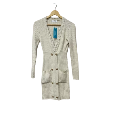 BNWT Miracle Womens Size M / L Beige / Gold Knit Dress