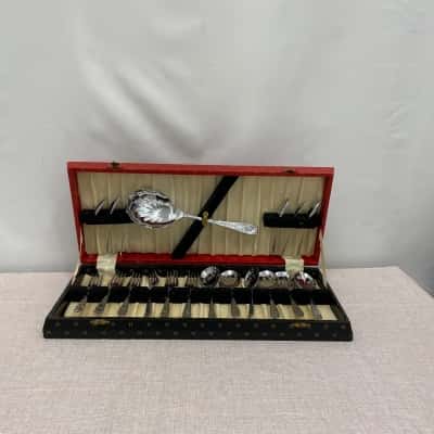 Sheffield England stainless Chromium plate 19 Pc cake/dessert serving cutlery set