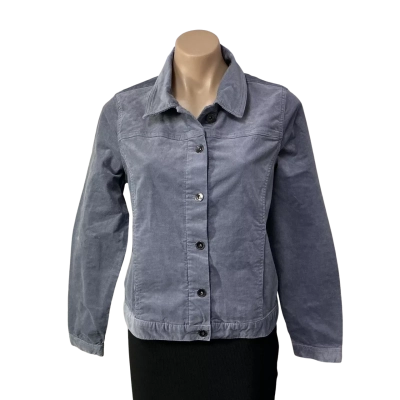 Blue Illusion Womens Size S Grey Cord Button up Jacket (new)