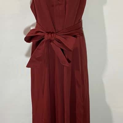 Veronika Maine Belted Wide Leg Jumpsuit — Size 14