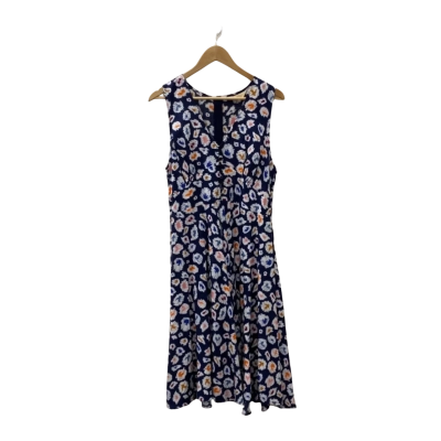 Gorman Womens  Size 12 Sleeveless Dress  Navy Blue / White / Multicoloured 