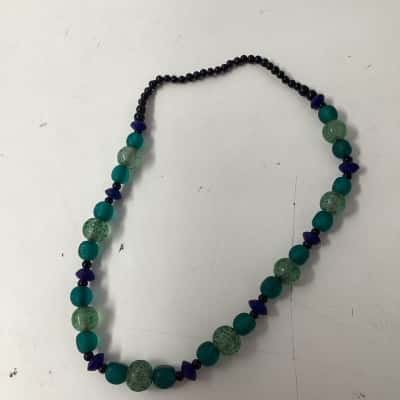 Womens Beaded Necklace Blue / Green  stones