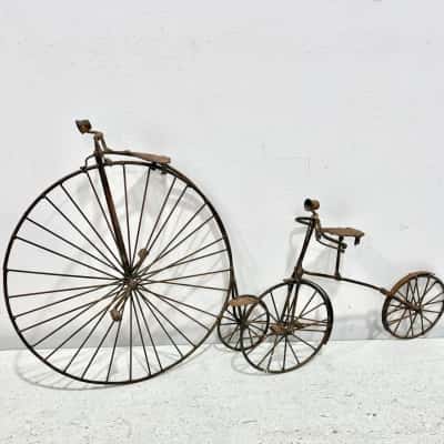 Winter Sale Handcrafted Metal Uni-Cycle & Smaller Bicycle-/Just Fabulous