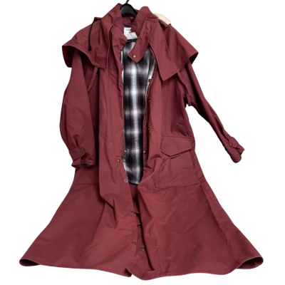 Mens Remlap Maroon Trenchcoat 100% Cotton Outer Size 16