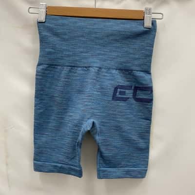 Echt Women's High Waisted Seamless Gym Shorts Size S Blue 