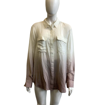BNWT Witchery Women's Size 16 Husk Ombre Shirt White 