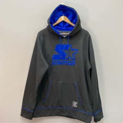 Starter Mens  Size L Fleeced Hoodie Blue / Grey 