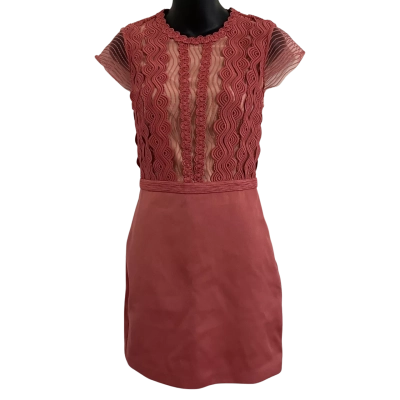 Reiss Womens  Size 6 Short Sleeve Mini Dress Coral / Dusty Pink  