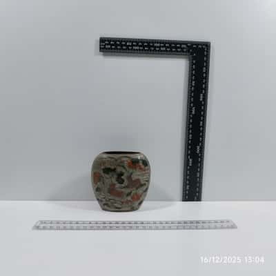 Cloisonne Art Vase Brass & Enamel Vintage 