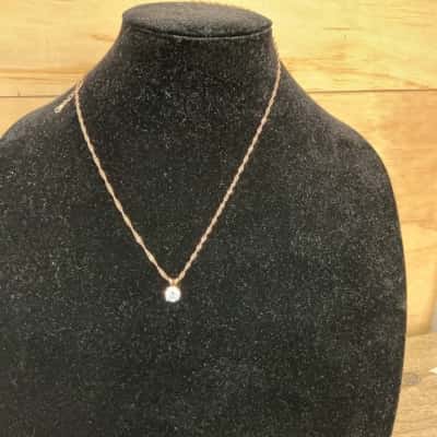 Vermeil Rose Gold Plated 925 Womens Necklace With Pendant