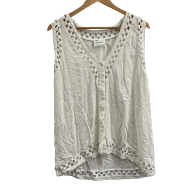 Sabo Womens  Size 14 Sleeveless Top White 