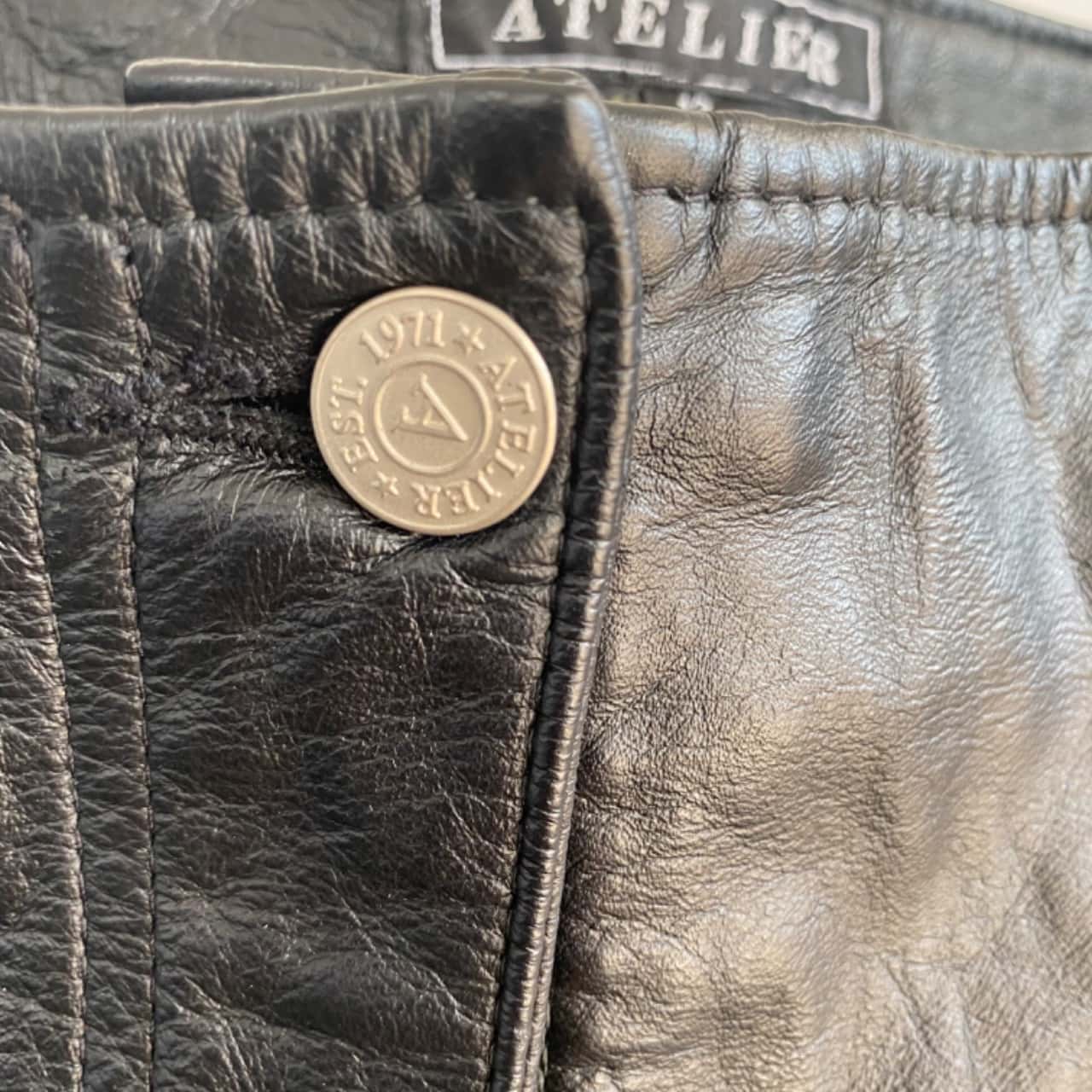 Atelier Black Leather Pants Australian Made Size 12(s)