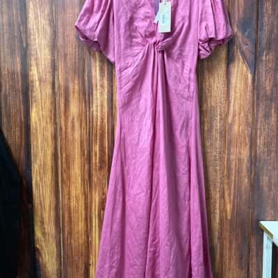 White Closet   Size 8 Pink  linen dress new 