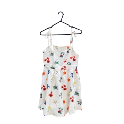 Womens Size 12 Floral Mini Dress Floral / Multicoloured / White / Green / Blue / Orange / Pattern / Red / Yellow 