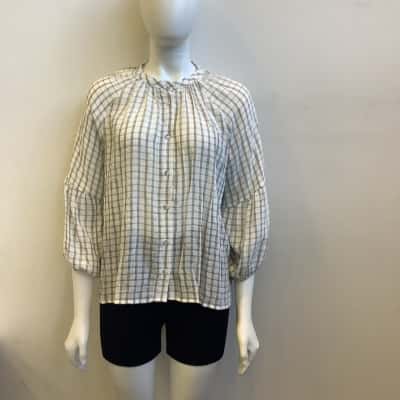 Brand New Katies Womens  Size 14 Checked Top Black / White