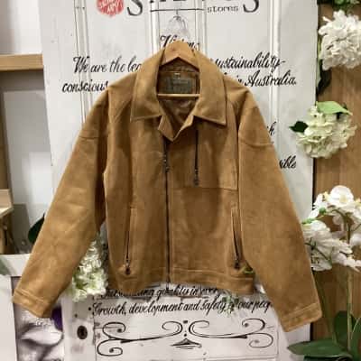 REPORTAGE R.G.A ITALY BRAND! NWOT! MADE IN ITALY! BEAUTIFUL SUEDE DOUBLE ZIPPER JACKET! Mens  Size M Blazer / Front Zipper / Winter Jacket Mustard 