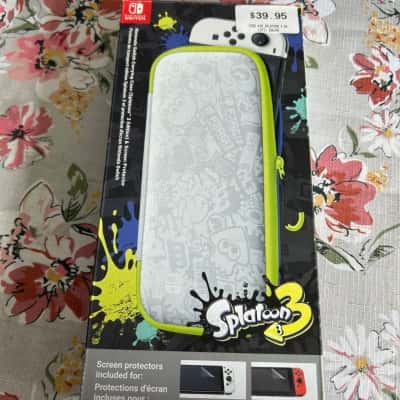 Brand NEW Nintendo Switch OLED Splatoon 3 Case and Screen Protectors (b23)