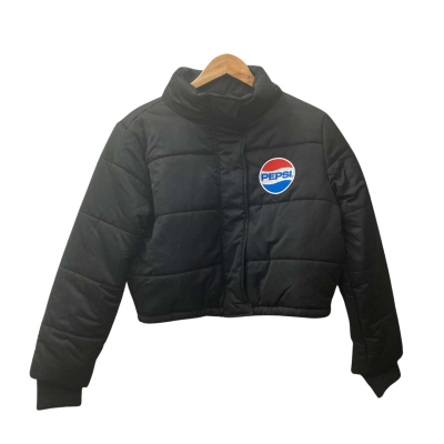 Nana Judy Womens  Size XS Pepsi Crop Puffer Jacket Black  