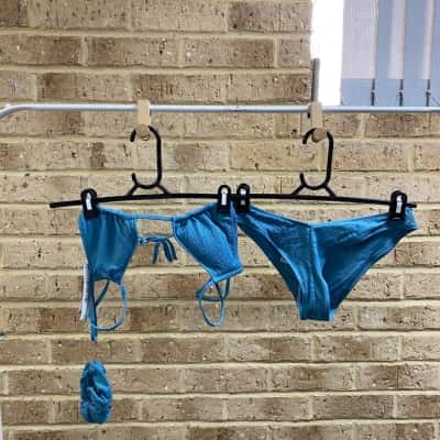 Calvin Klein Womens triangle bikini set Adriatic blue  Size M 