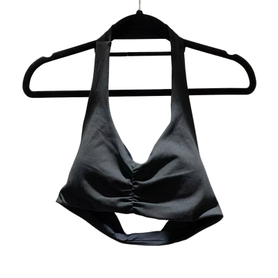 BNWT Elite Eleven Halter Scrunch Bra Size XL Black HTHT