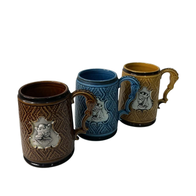 Vintage Japanese Ceramic Beer Steins - Set of 3