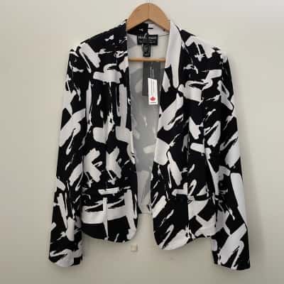 Frank Lyman Womens  Size 14 Black and White Stretch Jacket - NEW with Tags