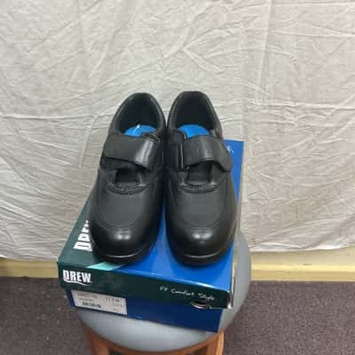 Drew Mens Leather Size 11.5 Black  