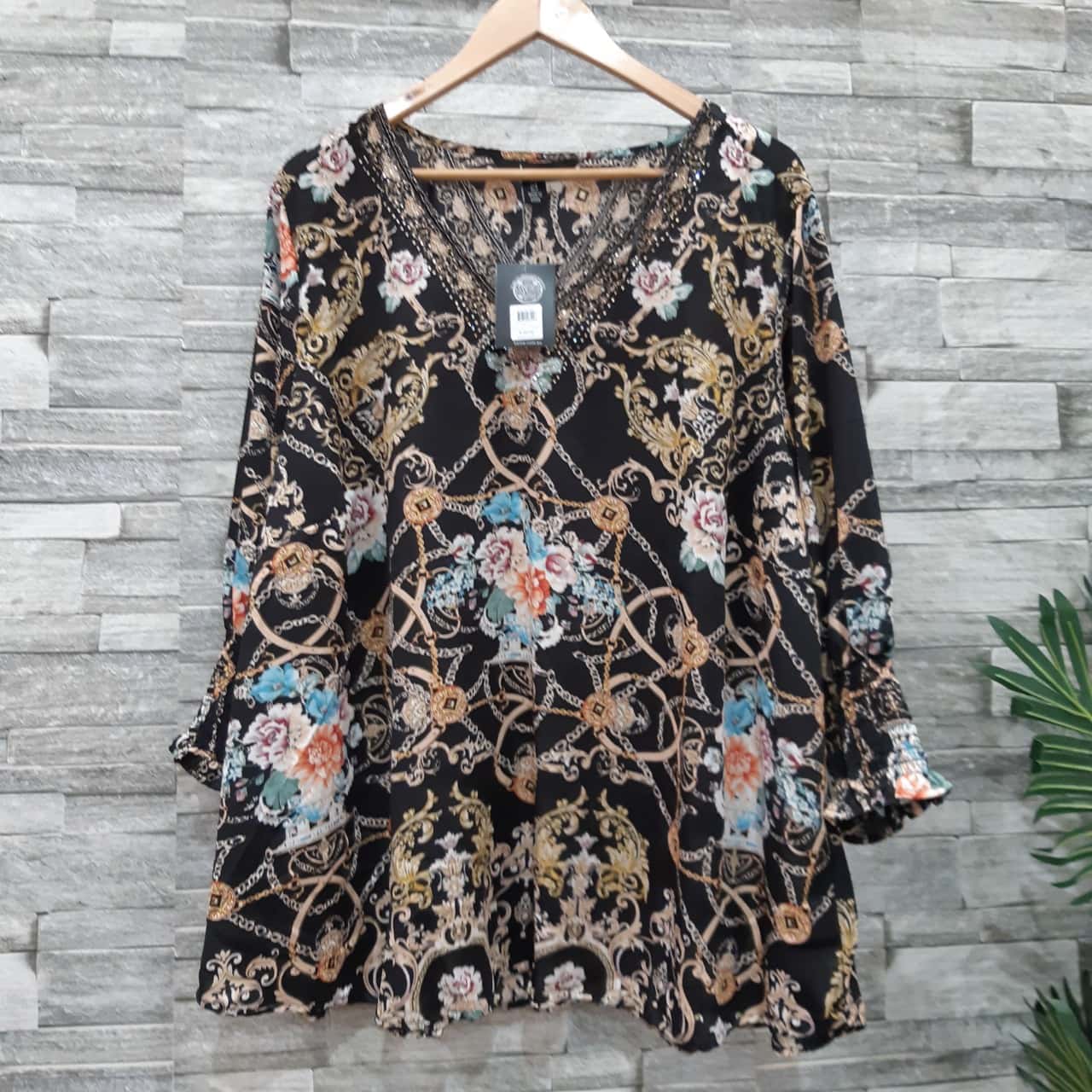 Womens Size 24 3/4 Sleeve Floral