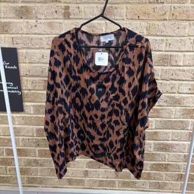 Bee Maddison Womens brown patterned shirt Size 14 