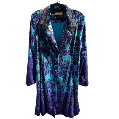 Quirky Taking Shape Womens  Size 20 Blue / Navy Blue Long Velvet ( Almost Mary Poppins Style)  NWOT