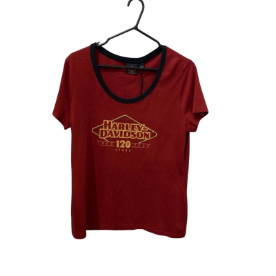 Harley Davidson Maroon Shirt Sleeve Top Size L 